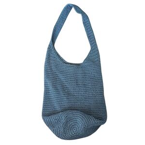 Vintage Y2k Elizabeth Carole Blue Woven Sling Bag